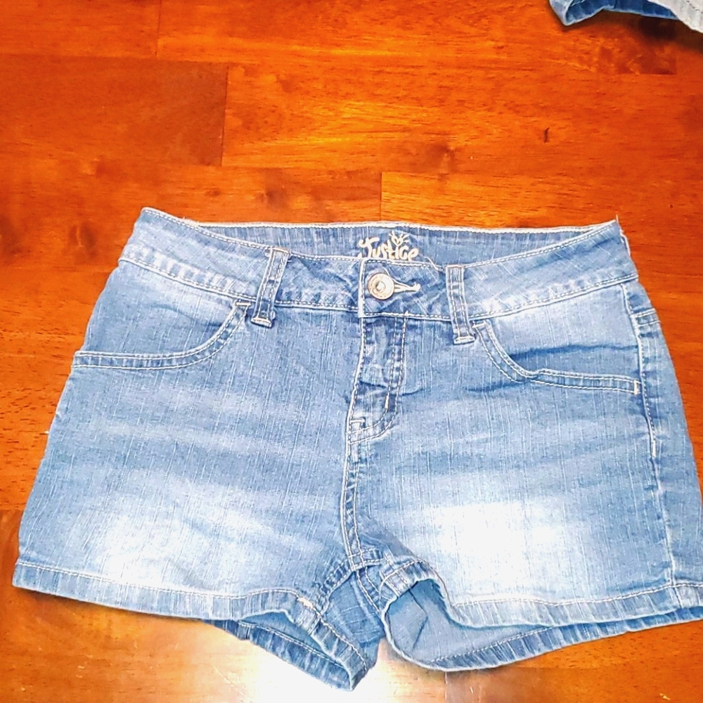Light wash denim shorts